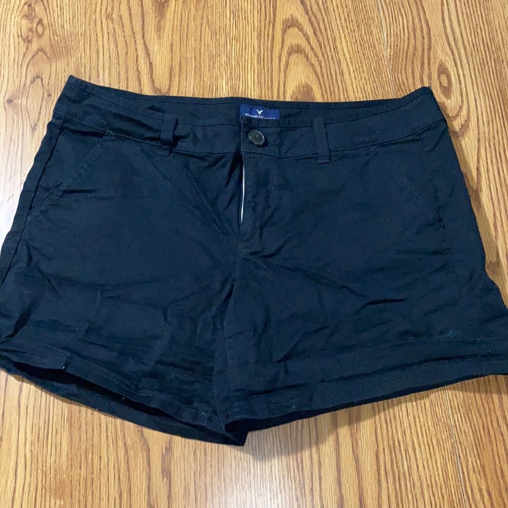 Black American eagle midi stretch shorts